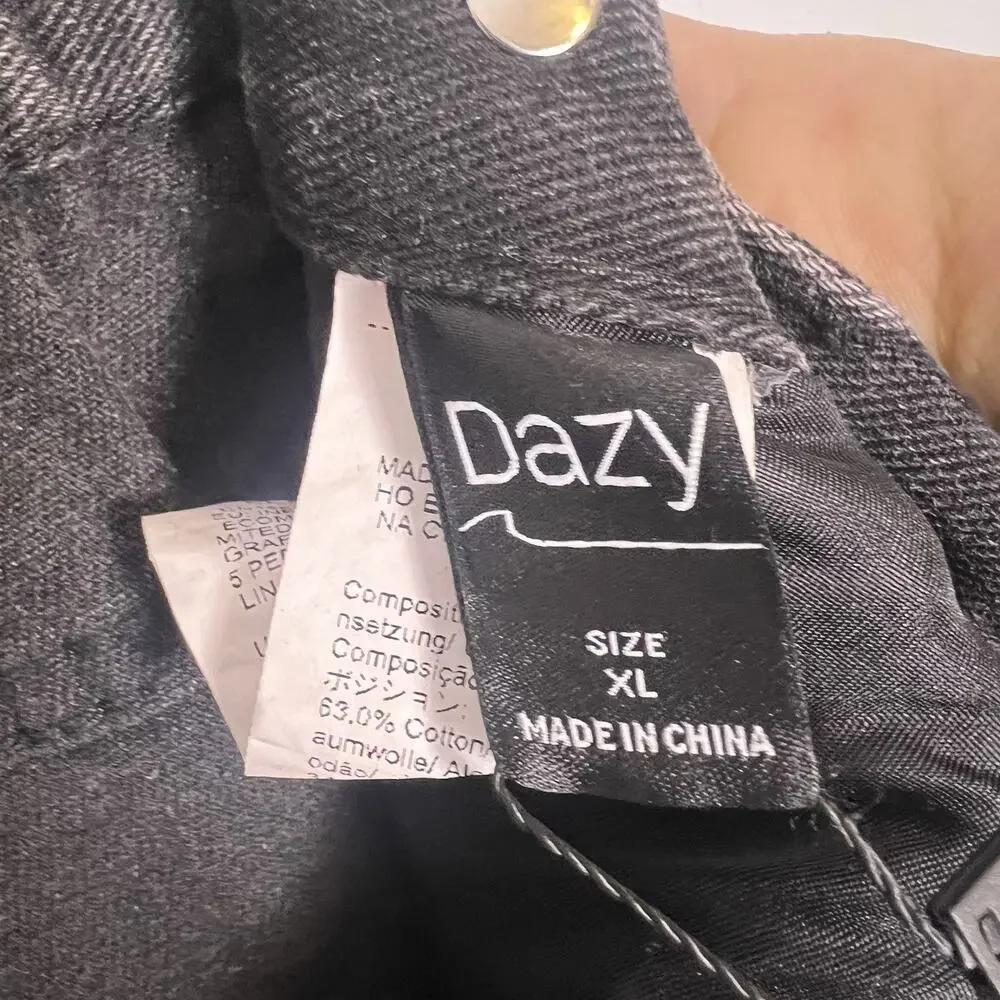 NWT Dazy Women's Black Wide Leg Jeans Boho Elastic Waistband Sz XL - Picture 8 of 15